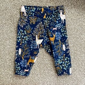 Carter’s Baby Girl Blue Enchanted Floral Forest Print Leggings Size 3m